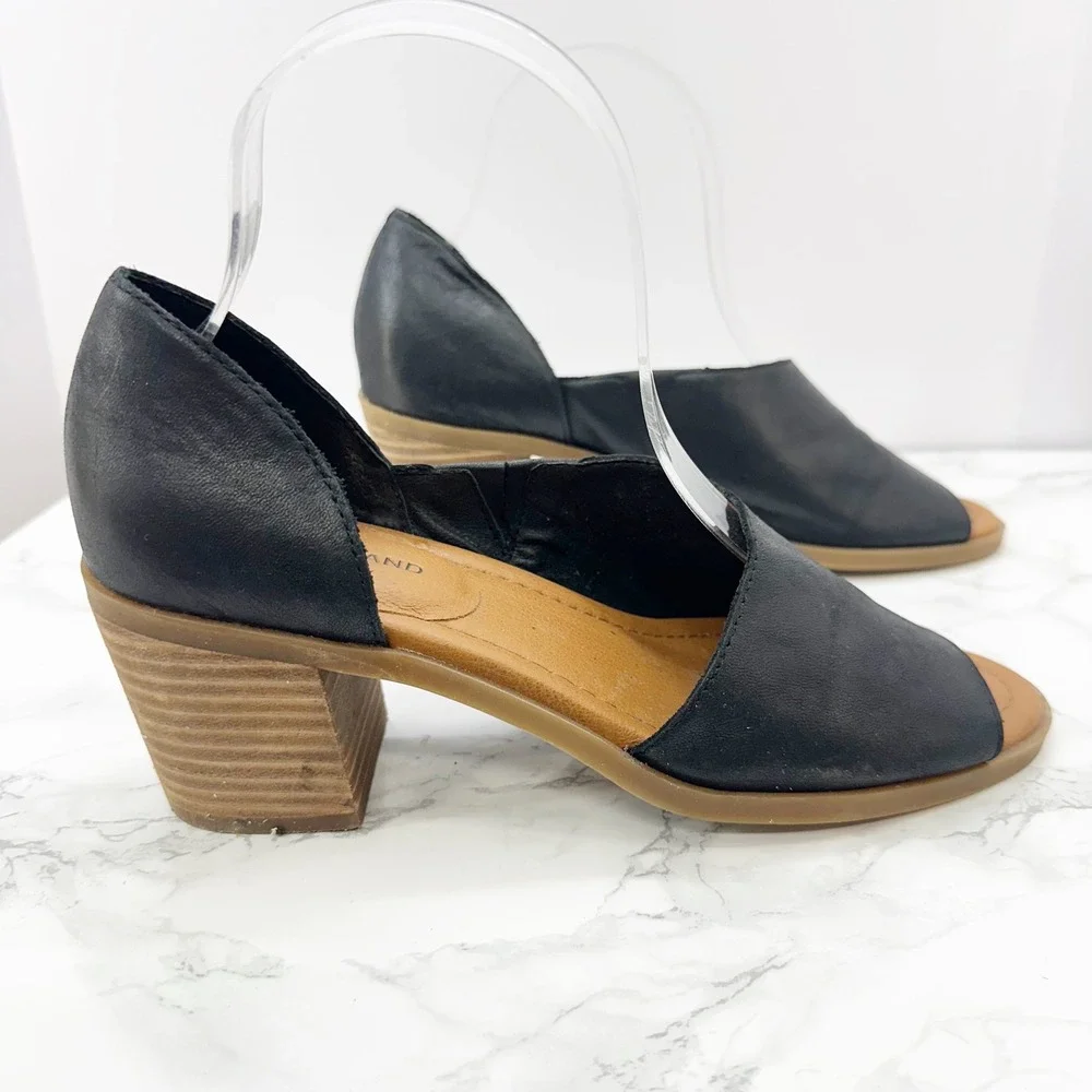 Lucky‎ Brand Raheema D'Orsay Black Block Heel Sandals Size 7.5